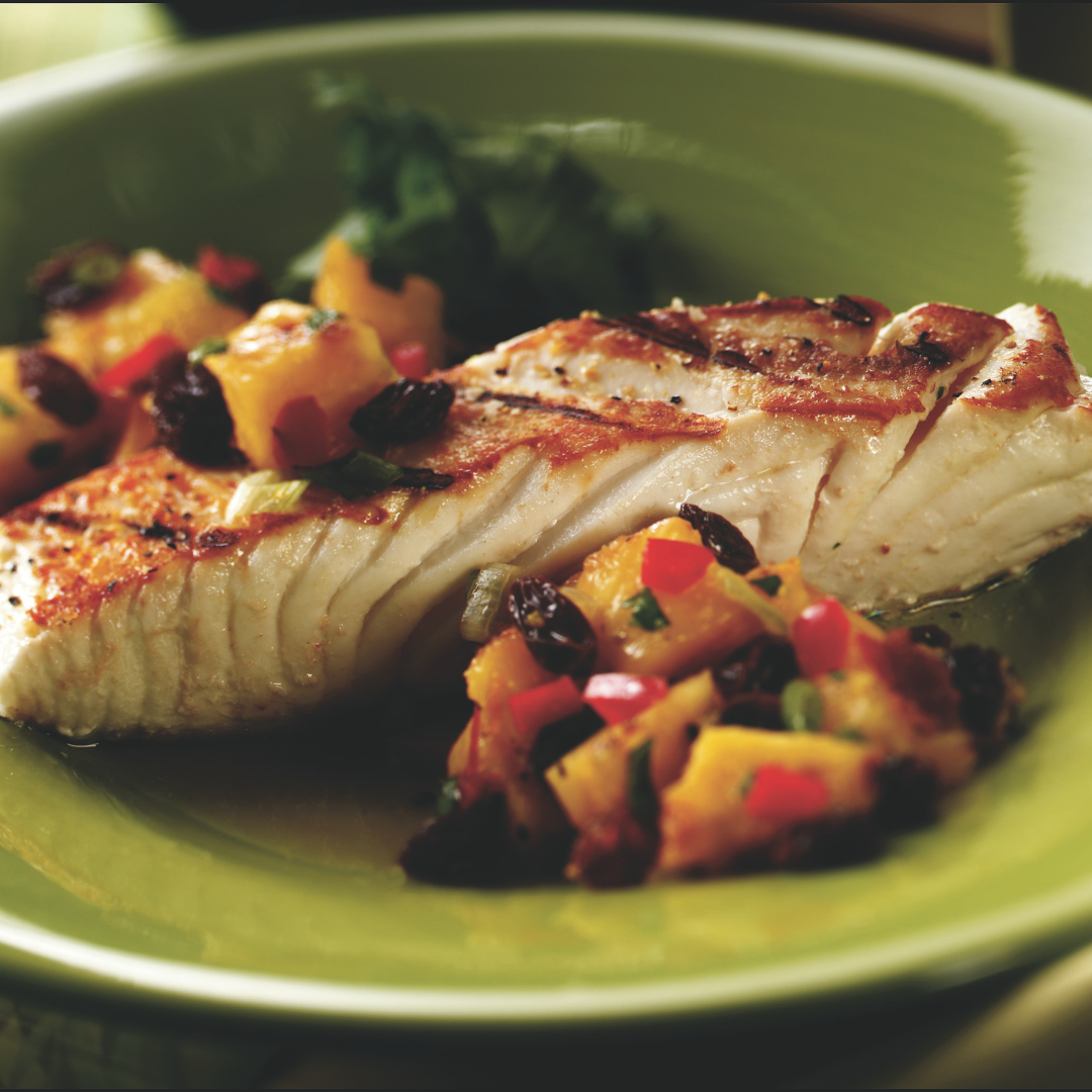 cooked wild caught alaskan halibut - 6 oz - buy wild caught seafood online - mif seafood